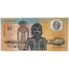 AUSTRALIA 1988 . TEN 10 DOLLARS BANKNOTE . FRASER/JOHNSTON . ERROR . BLEEDING INK